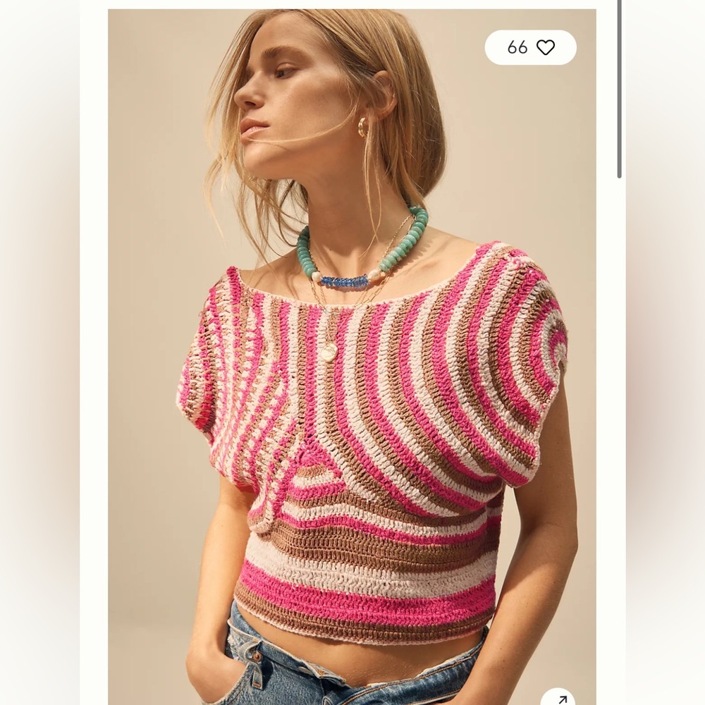 By Anthropologie Crochet Muscle Sweater new